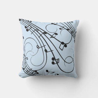 Extravagante Musiknoten Blau Kissen