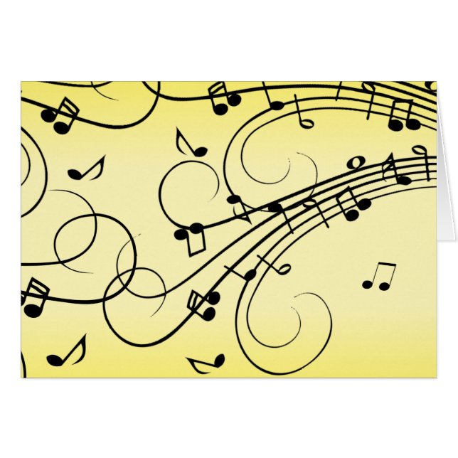 Extravagante Musiknoten gelb (Vorderseite (Horizontal))