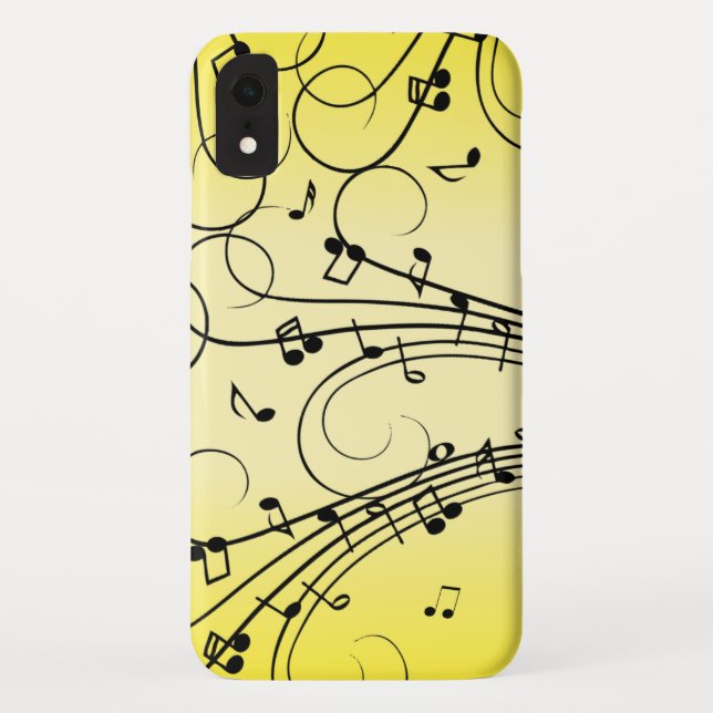 Extravagante Musiknoten gelb Case-Mate iPhone Hülle (Rückseite)