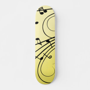 Extravagante Musiknoten gelb Skateboard