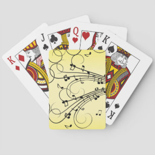 Extravagante Musiknoten gelb Spielkarten