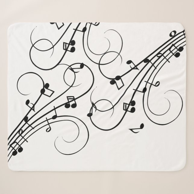 Extravagante Musiknoten Sherpadecke (Vorderseite (Horizontal))