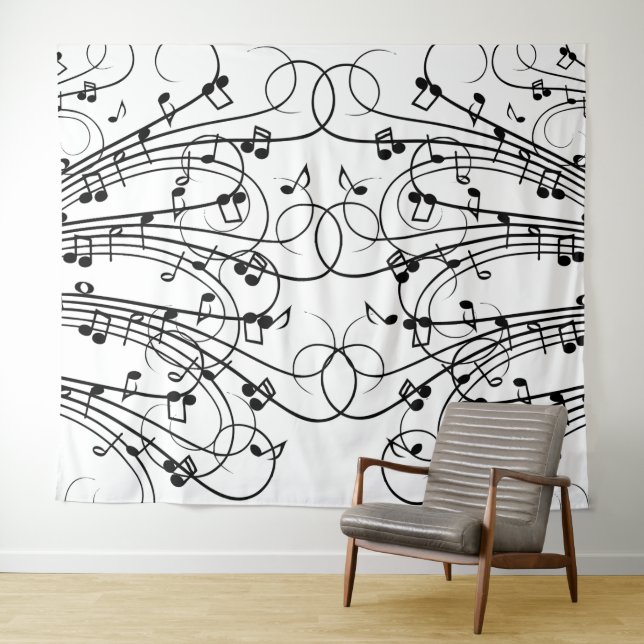 Extravagante Musiknoten Wandteppich (Beispiel (Horizontal))