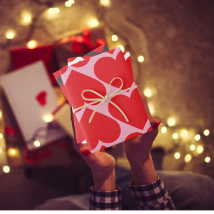 Extravagante Muster in Rot und Rosa Geschenkpapier Set