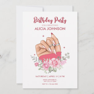 Extravagante Nagelkunst Florenz Geburtstagsparty E Einladung