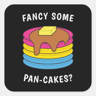 Extravagante Pan-cakes Funny LGBTQ Pansexual Pride Quadratischer Aufkleber