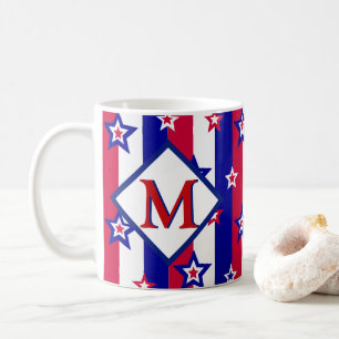 Extravagante Patriotische US Flagge mit Monogramm Kaffeetasse
