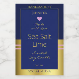 Extravagante Produktverpackungsmarken Blau und Gol Lebensmitteletikett