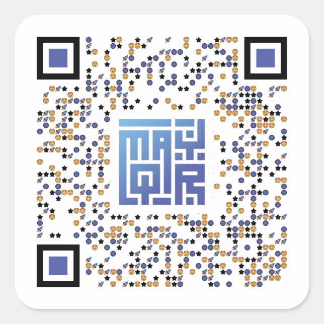 Extravagante QR-Code-Aufkleber Quadratischer Aufkleber (Vorderseite)