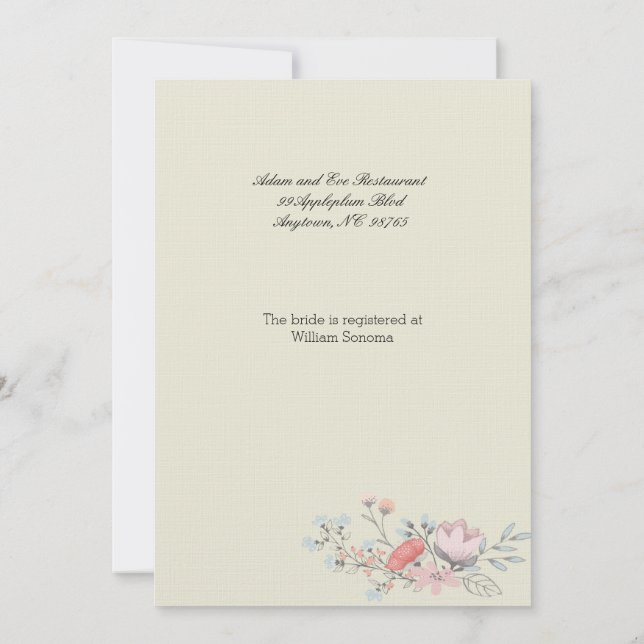 Extravagante Rahmen 12x18 Bridal Dusche Einladung (Rückseite)