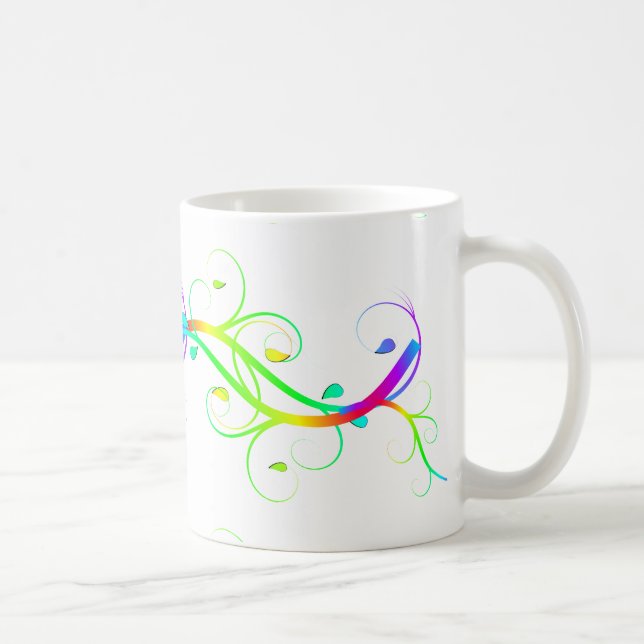 Extravagante Regenbogen-Schnörkel Tasse (Rechts)