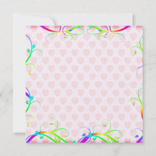 Extravagante Regenbogen-Schnörkel und rosa Herzen