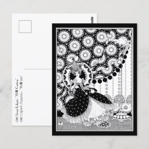 Extravagante Rokoko Frau Russische Jugendstil Postkarte