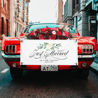 Extravagante Rose nur für verheiratete Autos Banner