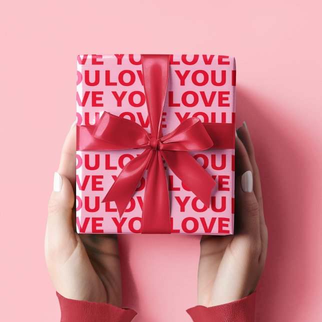 Extravagante Rot-Rosa-Liebe Sie Valentine Geschenkpapier (Von Creator hochgeladen)