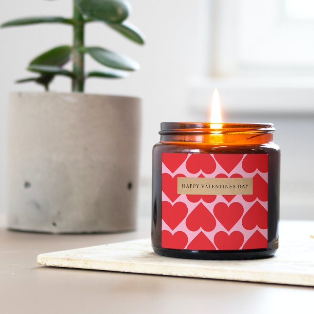 Extravagante Rot- und Rosatmotive Herzmuster Happy Quadratischer Aufkleber (Von Creator hochgeladen)