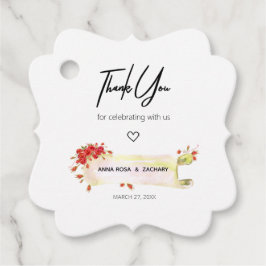 *~* Extravagante Rote Rose Blumenkohle Blume Danke Geschenkanhänger