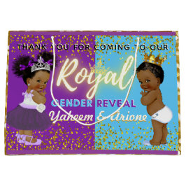 Extravagante Royal African Gender Reveal Lila & bl Große Geschenktüte