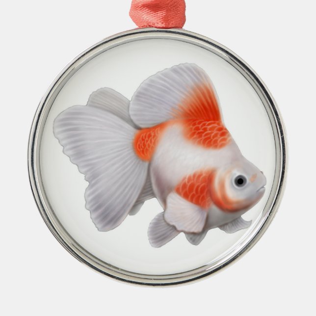 Extravagante Ryukin Fantailgoldfish-Verzierung Ornament Aus Metall (Vorne)