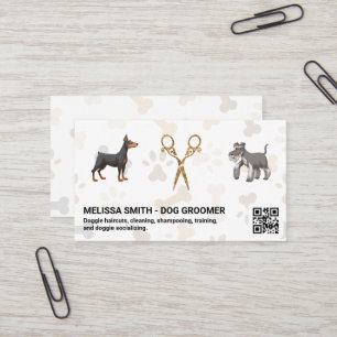 Extravagante Schere   Hunde   QR-Code Visitenkarte