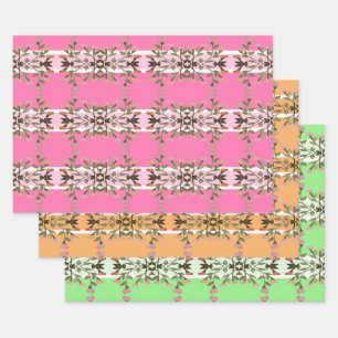 Extravagante Schubladenpapiere oder Blatt-Geschenk Geschenkpapier Set