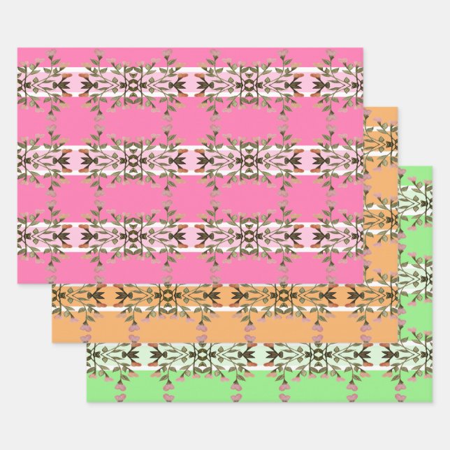 Extravagante Schubladenpapiere oder Blatt-Geschenk Geschenkpapier Set (Set)