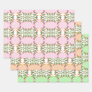 Extravagante Schubladenpapiere oder Blatt-Geschenk Geschenkpapier Set