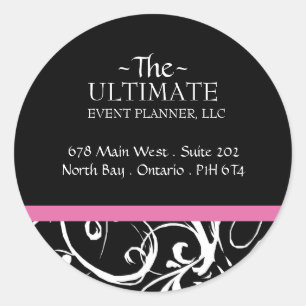 Extravagante Schwarz-Weiß-Aufkleber - CO Runder Aufkleber