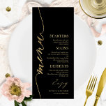 Extravagante Script 4x9 Wedding Menu Card für Plat Menükarte<br><div class="desc">Eine schicke Kalligraphy Wedding Menu Card. I do offer a free customisation service,  if you have any anfragen or special requests,  please feel free to contact me.</div>