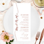 Extravagante Script 4x9 Wedding Menu Card für Plat Menükarte<br><div class="desc">Eine schicke Kalligraphy Wedding Menu Card. I do offer a free customisation service,  if you have any anfragen or special requests,  please feel free to contact me.</div>