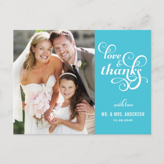 Extravagante Script-Hochzeit Vielen Dank Postcard  Postkarte (Vorderseite)