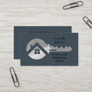 Extravagante Silver Key Real Anwesen Broker Busine Visitenkarte