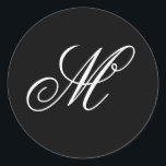 Extravagante Skriptkalligrafie Schwarz-Weiß-Monogr Runder Aufkleber<br><div class="desc">Minimalistische Schwarz-Weiß-Hochzeitskleber für Ihre Liebesetiketten oder auch die Korrespondenz mit den Gästen. Das Monogramm weist eine extravagante Skriptkalligraphie auf. Sie können die einfache solide Farbe schwarzen Hintergrund anpassen,  um Ihre Hochzeit.</div>