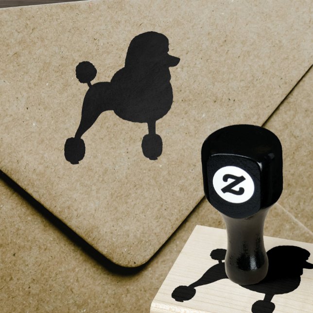 Extravagante Standard Poodle Hunde Rasse Silhouett Gummistempel (Von Creator hochgeladen)