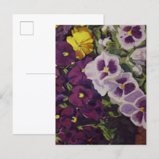 Extravagante Stiefmütterchen farbige Blütenkarte P Postkarte