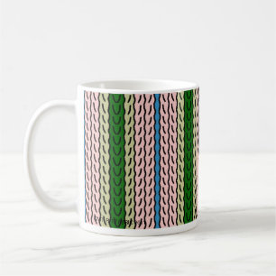 Extravagante Streifen-Tasse - Rosa/Grün Tasse