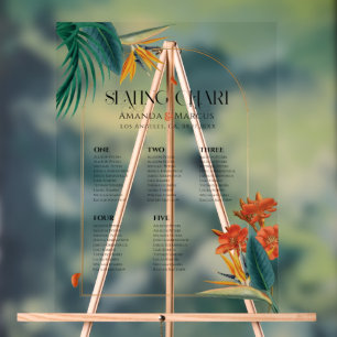 Extravagante Tropische Blume Begrüßung Acrylschild