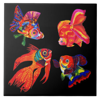 Extravagante tropische Fische entwerfen dekorative Fliese