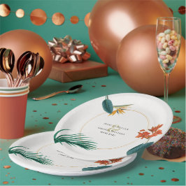 Extravagante tropische Hochzeiten Blume Pappteller
