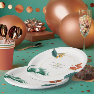 Extravagante tropische Hochzeiten Blume Pappteller