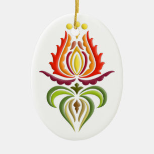 Extravagante Umhang-Stickerei - ungarische Keramikornament