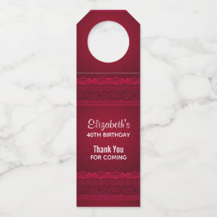 Extravagante und elegante Rot Hintergrund Stilvoll Flaschenanhänger