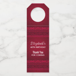 Extravagante und elegante Rot Hintergrund Stilvoll Flaschenanhänger