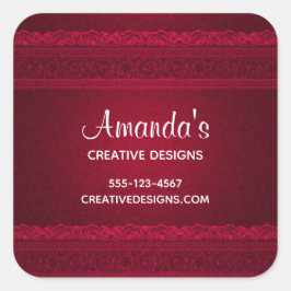 Extravagante und elegante Rote Umgebung Stilvolles Quadratischer Aufkleber