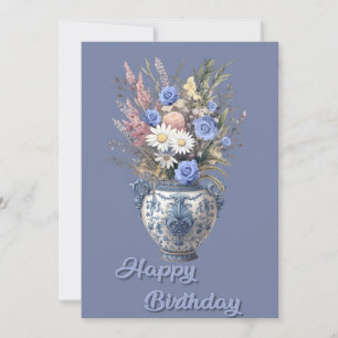 Extravagante Vase Blume Geburtstagsflachgrüße Karte