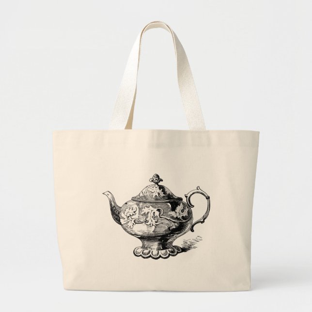 Extravagante Viktorianische Teapot-Tasche Jumbo Stoffbeutel (Vorne)