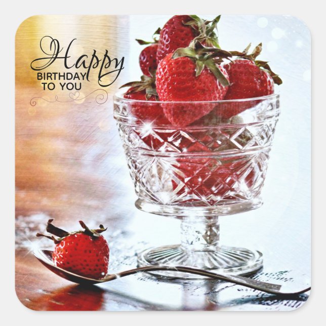 Extravagante Vintage Geburtstagsaufkleber (Umschla Quadratischer Aufkleber (Vorderseite)