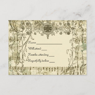 Extravagante Vintage Musik-uAwg mit Umschlägen RSVP Karte