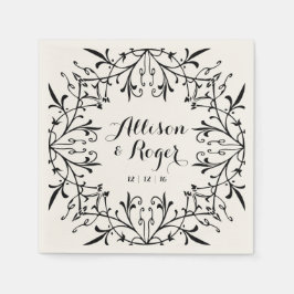 Extravagante Vintage Wedding Black and Ecru Serviette