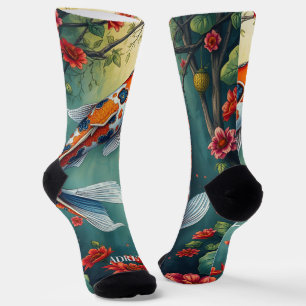 Extravagante Wasserfarbe Koi Crew Socken